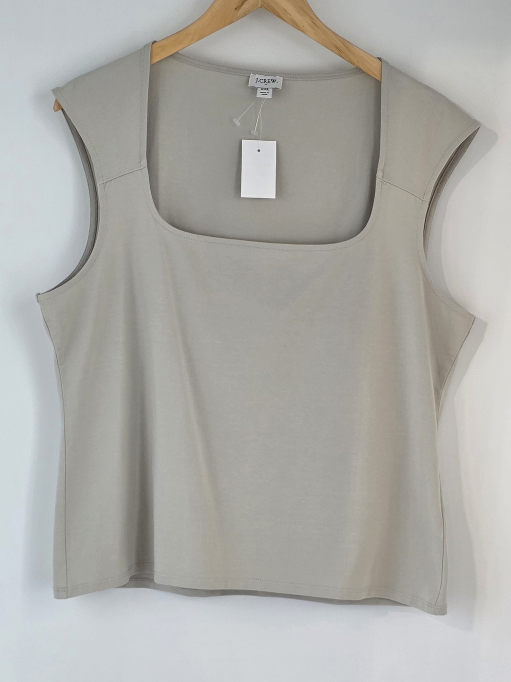 J. Crew Neutral (Stone) Square Neck Sleeveless Tank Womens Size XXLarge